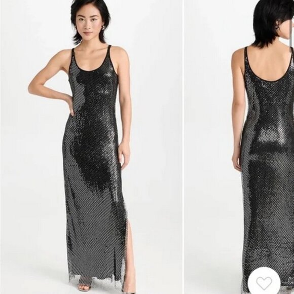 Rag & Bone Black Marcie Sequined Netted Gown - Picture 1 of 3